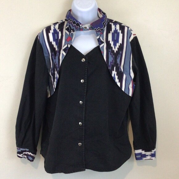 Vintage Tops - Ozark Mountain Jean Company Vintage Western Button Down Shirt